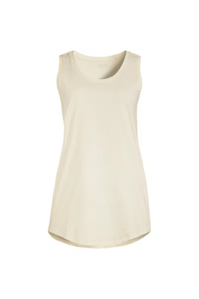Lands' End Women's Supima Cotton Tunic Tank Top In Neutral