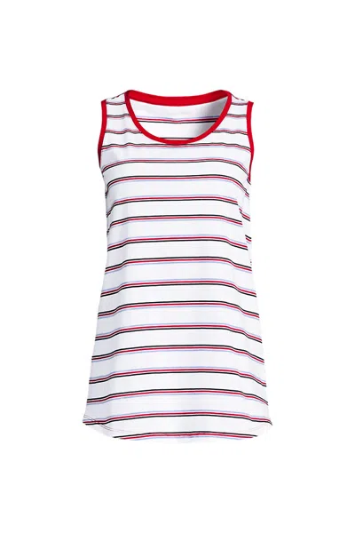 Lands' End Women's Supima Cotton Tunic Tank Top In White