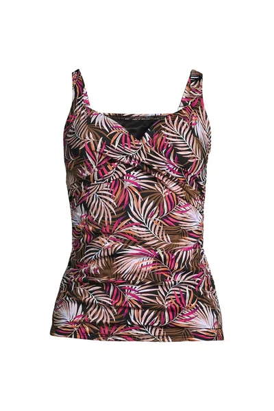Lands' End Women's Sweetheart Wrap Underwire Tankini Top In Multi