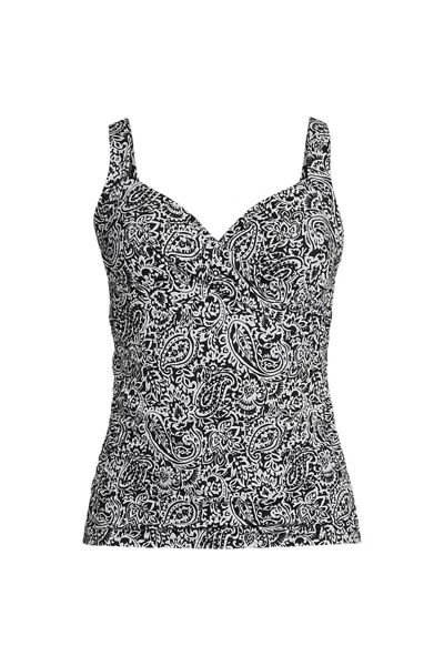 Lands' End Women's Sweetheart Wrap Underwire Tankini Top In Multi