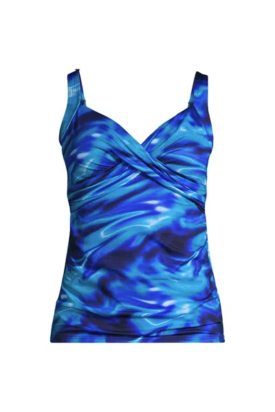 Lands' End Women's Sweetheart Wrap Underwire Tankini Top In Multi