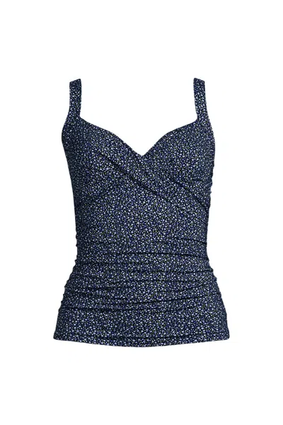 Lands' End Women's Sweetheart Wrap Underwire Tankini Top In Multi