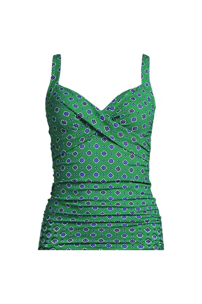 Lands' End Women's Sweetheart Wrap Underwire Tankini Top In Multi