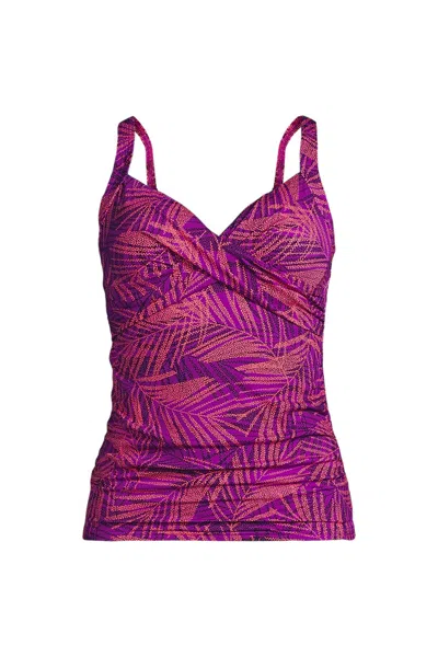 Lands' End Women's Sweetheart Wrap Underwire Tankini Top In Multi
