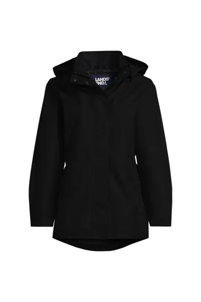 Lands' End Women's System Hooded Shell Jacket In Black