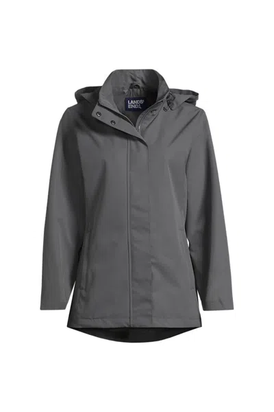 Lands' End Women's System Hooded Shell Jacket In Gray