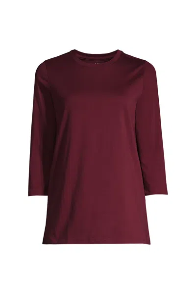 Lands' End Women's Tall 3/4 Sleeve Cotton Supima Tunic In Red