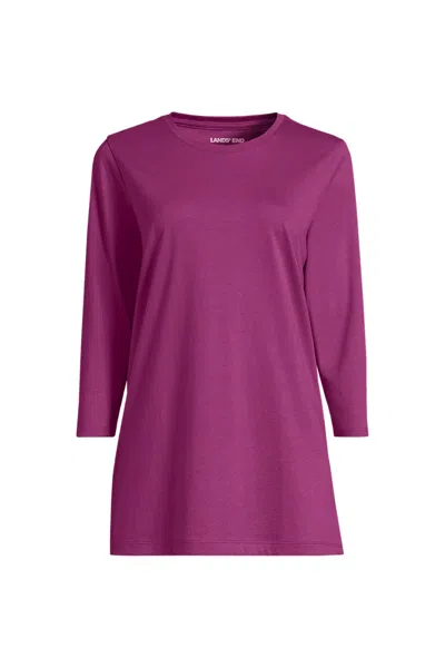 Lands' End Women's Tall 3/4 Sleeve Cotton Supima Tunic In Red