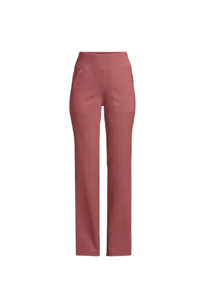Lands' End Women's Tall Active Hi Impact High Rise Straight Leg Pants In Red