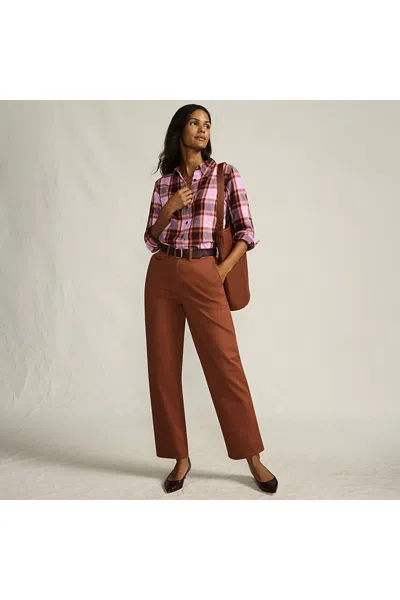 Lands' End Women's Tall Chino High Rise Rail Straight Leg Pants In Orange