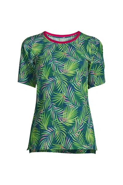 Lands' End Women's Tall Elbow Sleeve 365 Tunic Top In Blue