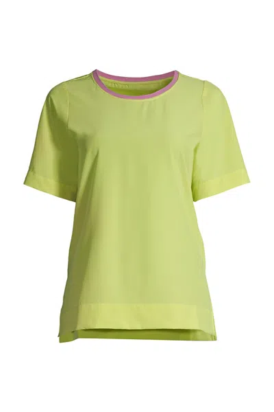 Lands' End Women's Tall Elbow Sleeve 365 Tunic Top In Green