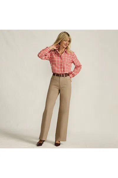 Lands' End Women's Tall High Rise 5 Pocket Wide Leg Chino Pants In Brown