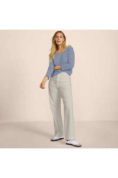 Lands' End Women's Tall High Rise 5 Pocket Wide Leg Chino Pants In Tan