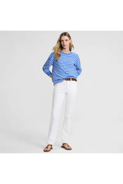 Lands' End Women's Tall High Rise Straight Leg Jeans In White
