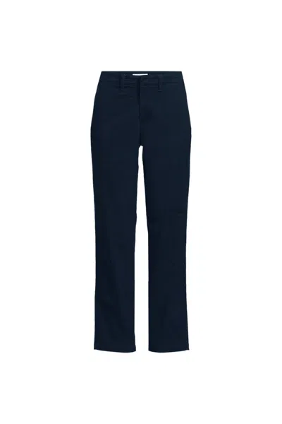 Lands' End Women's Tall Mid Rise Classic Straight Leg Chino Ankle Pants In Black
