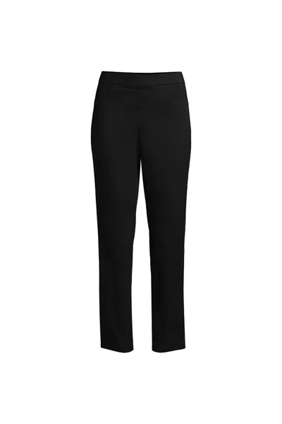 Lands' End Women's Tall Mid Rise Pull On Chino Ankle Pants In Black