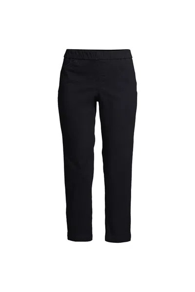 Lands' End Women's Tall Mid Rise Pull On Chino Crop Pants In Black