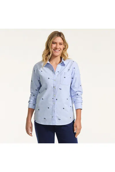 Lands' End Women's Tall Oxford Shirt In Blue