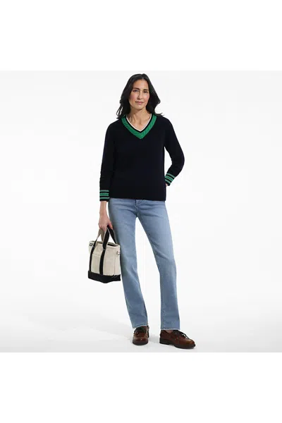 Lands' End Women's Tall Recover Mid Rise Straight Leg Blue Jeans