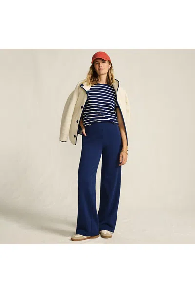 Lands' End Women's Tall Serious Sweats High Rise Fleece Lined Straight Leg Pants In Blue