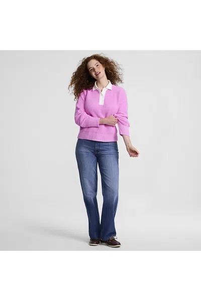 Lands' End Women's Tall Soft Denim Mid Rise Relaxed Straight Leg Jeans In Blue