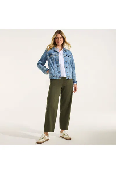Lands' End Women's Tall Sport Knit High Rise Barrel Ankle Pants In Green