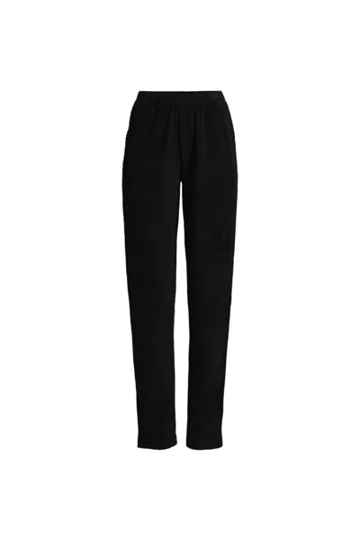 Lands' End Women's Tall Sport Knit High Rise Corduroy Pants In Black