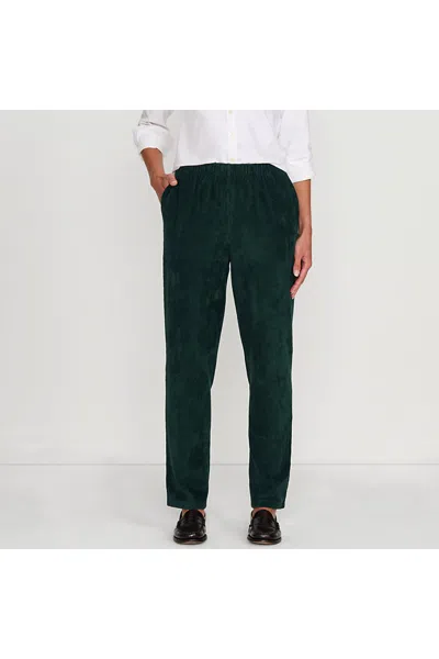 Lands' End Women's Tall Sport Knit High Rise Corduroy Pants In Green