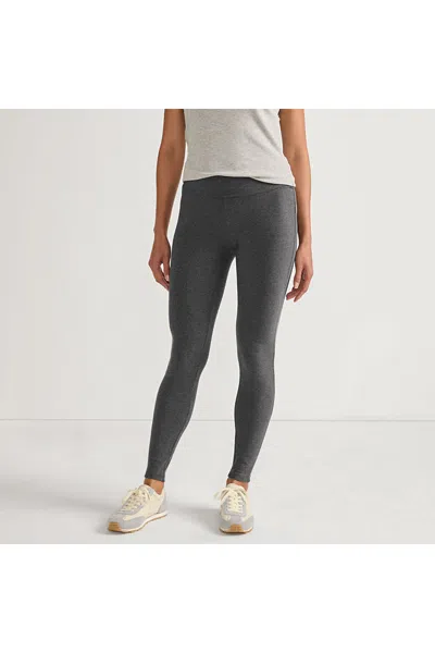 Lands' End Women's Tall Starfish Mid Rise Knit Leggings In Gray