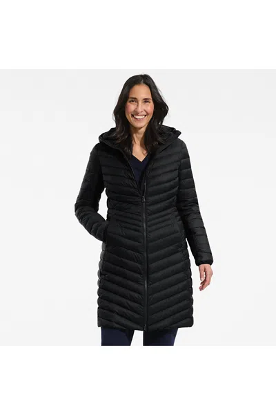 Lands' End Women's Tall Wanderweight Packable Down Coat In Black