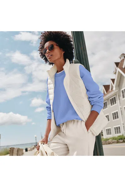 Lands' End Women's Tall Wanderweight Packable Down Vest In Ivory