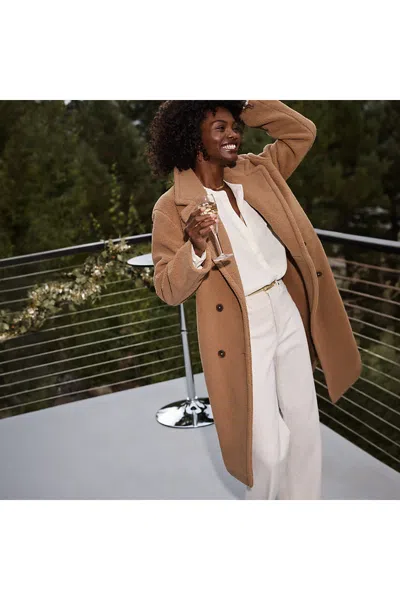 Lands' End Women's Teddy Collared Coat In Brown