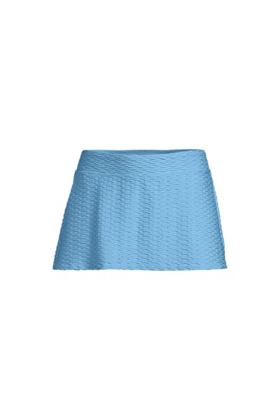 Lands' End Women's Texture Mini Swim Skirt Swim Bottoms In Blue