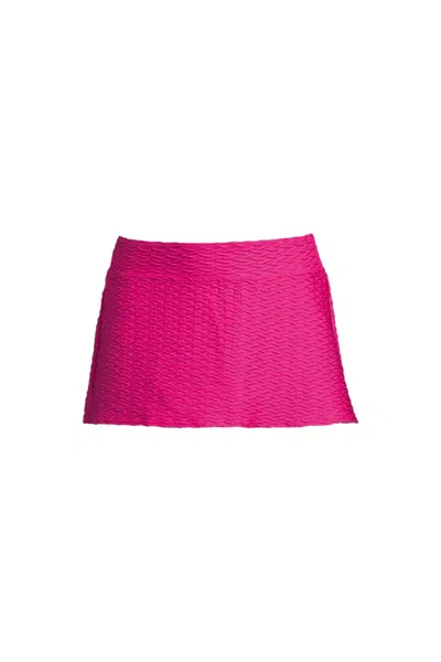 Lands' End Women's Texture Mini Swim Skirt Swim Bottoms In Pink