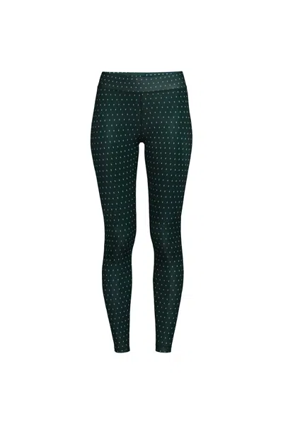 Lands' End Women's Thermaskin Heat Long Underwear Leggings Pants In Green