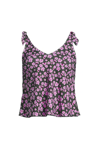 Lands' End Women's Tie Shoulder Flutter Tankini Top In Multi
