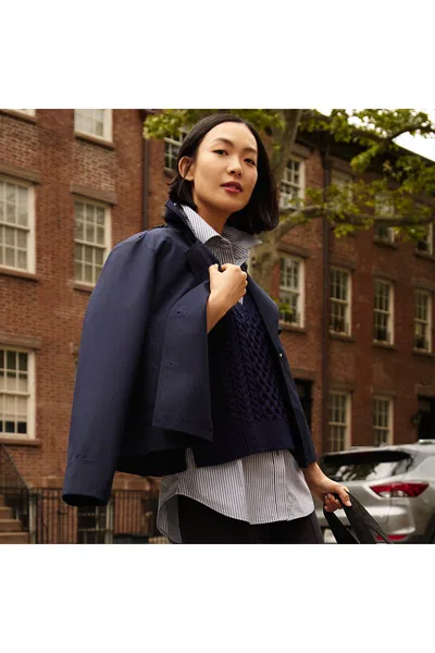 Lands' End Women's Trench Jacket In Blue