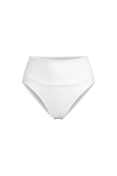 Lands' End Women's Tugless High Waisted Bikini Bottoms In White