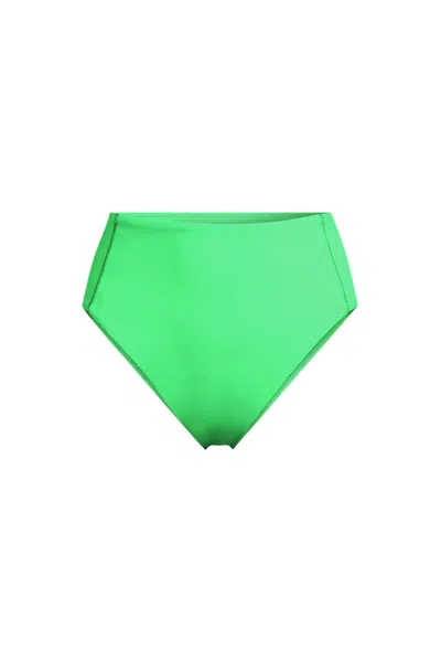 Lands' End Women's Tugless Quickdry High Waisted High Leg Bikini Bottoms In Green