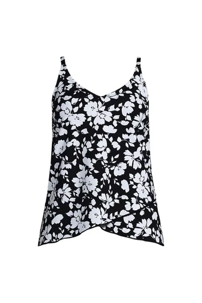 Lands' End Women's Tulip Hem Tankini Top In Burgundy