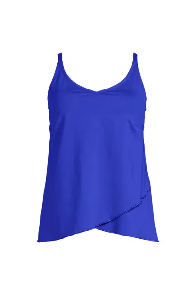 Lands' End Women's Tulip Hem Tankini Top In Brown