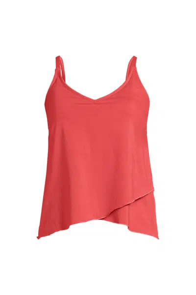 Lands' End Women's Tulip Hem Tankini Top In Orange
