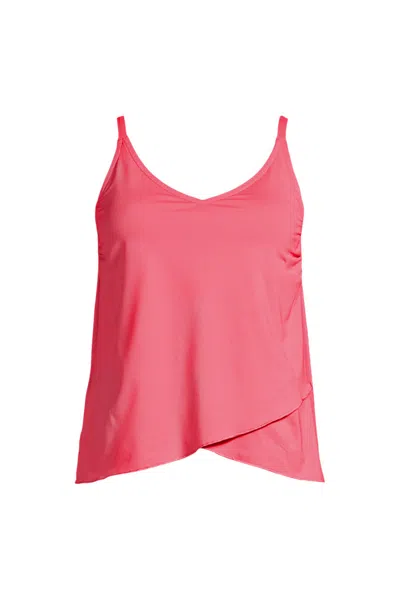 Lands' End Women's Tulip Hem Tankini Top In Pink