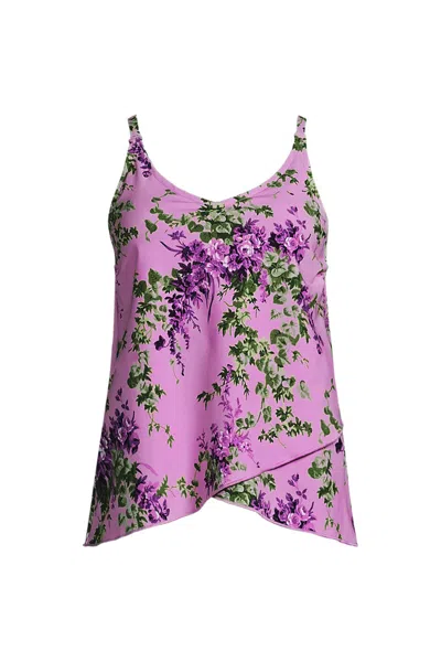 Lands' End Women's Tulip Hem Tankini Top In Pink