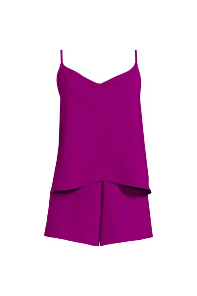 Lands' End Women's Tulip Romper Swimsuit In Purple