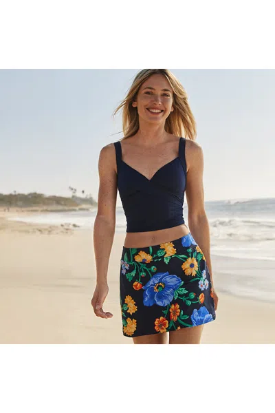 Lands' End Women's Tummy Control Swim Skirt In Blue
