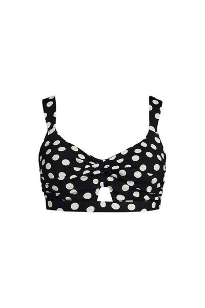 Lands' End Women's Twist Front Bikini Top In Black