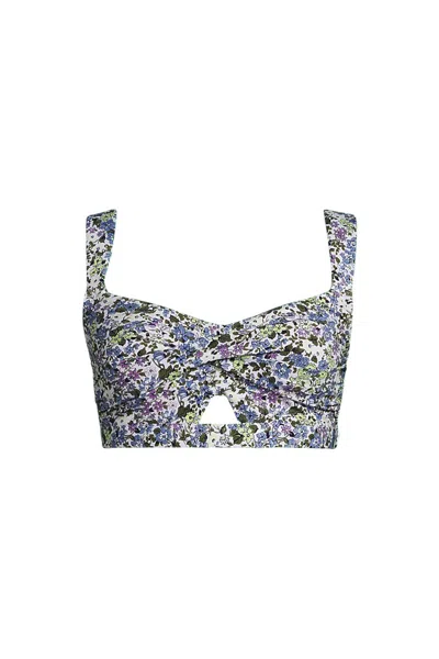 Lands' End Women's Twist Front Bikini Top In Blue