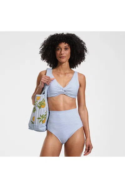 Lands' End Women's Twist Front Underwire Bikini Swimsuit Top In Animal Print